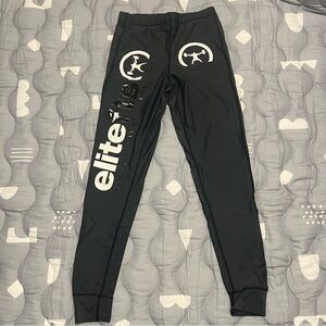 Elitefts Dark Charcoal Leggings with White Logo